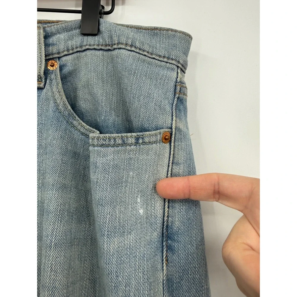 Levis 511 Jeans Mens 33x32 Blue‎ Slim Fit Light Wash Denim Pants Distressed